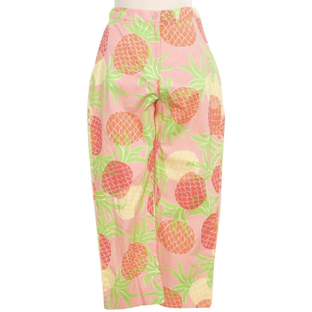 Stretch Cotton Poplin Capri Tropical Punch Pants 2